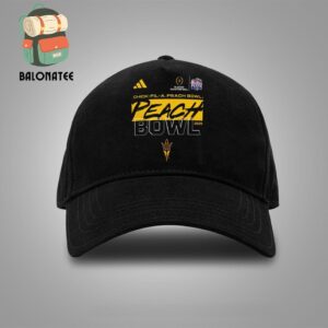 Arizona State Sun Devils Adidas CFP Quaterfinal 2025 Check-Fil-A Peach Bowl Participant Tee Merchandise Limited Snapback Classic Hat Cap