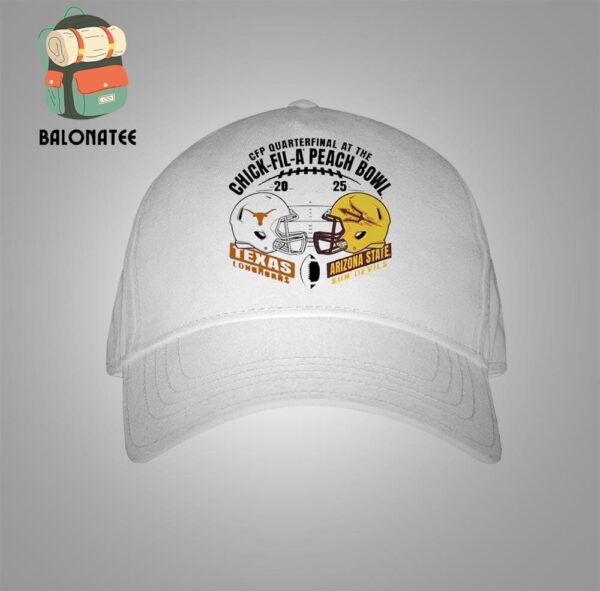 Arizona State Sun Devils Vs Texas Longhorns 2025 CFP Peach Bowl Head to Head Helmet Snapback Classic Hat Cap