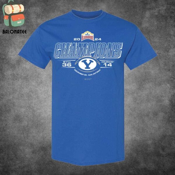 Byu Cougars 2024 Valero Alamo Bowl Champions Result Royal Tee Merchandise Limited Classic T-Shirt