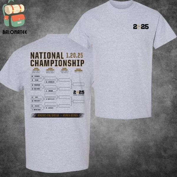 College Football Playoff 2025 Bracket National Championship NCAA Division I Two Sides Classic T-Shirt