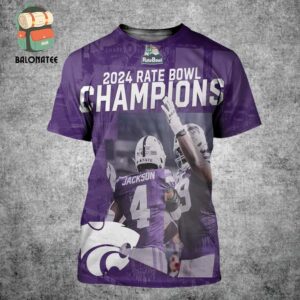 Congrats To Kansas State Wildcats With The Rate Bowl 2024 Champions NCAA Football Season 2024-2025 All Over Print Shirt