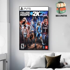 Cover For College Hoops 2K25 NCAA Basketball Season 2024-2025 Wall Decor Poster Canvas