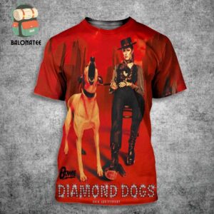 David Bowie Main Edition Poster Celebration 50th Anniversary Eighth Album Diamond Dogs All Over Print Shirt