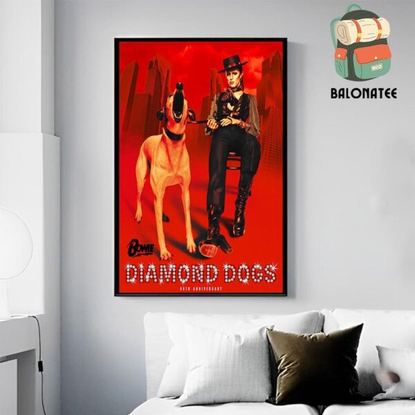 David Bowie Main Edition Poster Celebration 50th Anniversary Eighth Album Diamond Dogs Wall Decor Poster Canvas