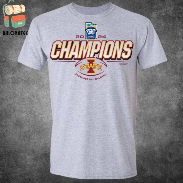 Iowa State Cyclones 2024 Pop-Tarts Bowl Champions Grey Tee Merchandise Limited Classic T-Shirt