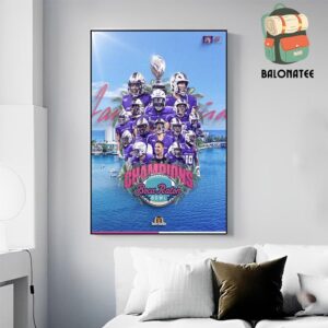 James Madison Dukes With 2024 Boca Raton Bowl Champs College NCAA Football Division I Wall Decor Poster Canvas