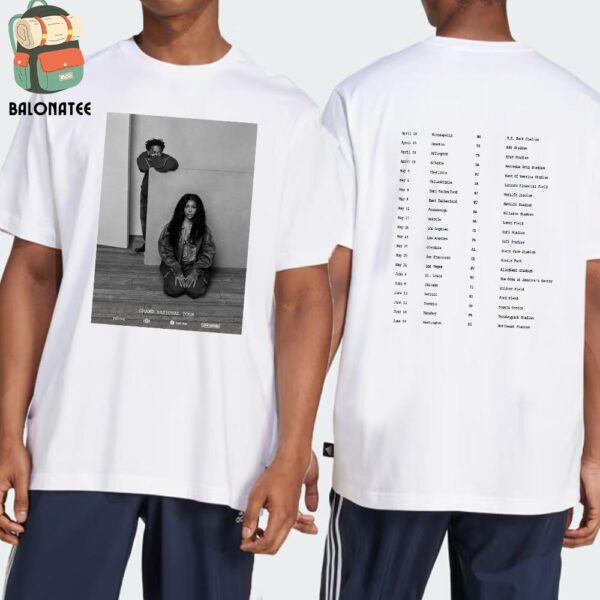 Kendrick Lamar And Sza Announce Grand National Tour 2025 Dates And Places List Two Sides Classic T-Shirt