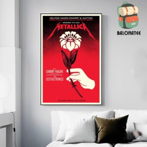 Metallica Helping Hands Concert And Auction Event Poster At Youtube Theater Los Angeles On December 13th 2024 Wall Decor Poster Canvas