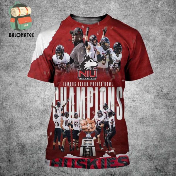 Northern Illinois Huskies Is Back To Back Bowl Champions With 2024 Famous Idaho Potato Bowl Champions All Over Print Shirt