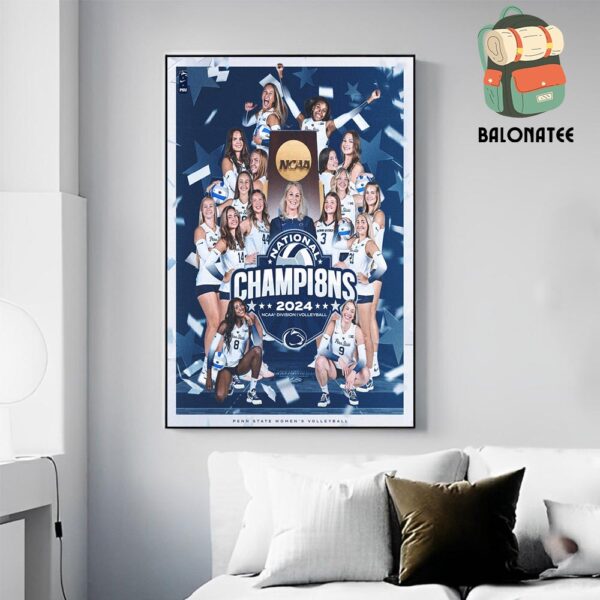 Penn State Nittany Lions Eight Time National Champions NCAA Division I Women Volleyball Wall Decor Poster Canvas