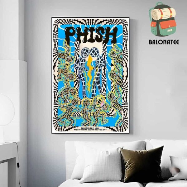 Phish Artwork Poster For New Year Run By Dang Olsen At Madison Square Garden NYC On December 28-31 2024 Wall Decor Poster Canvas