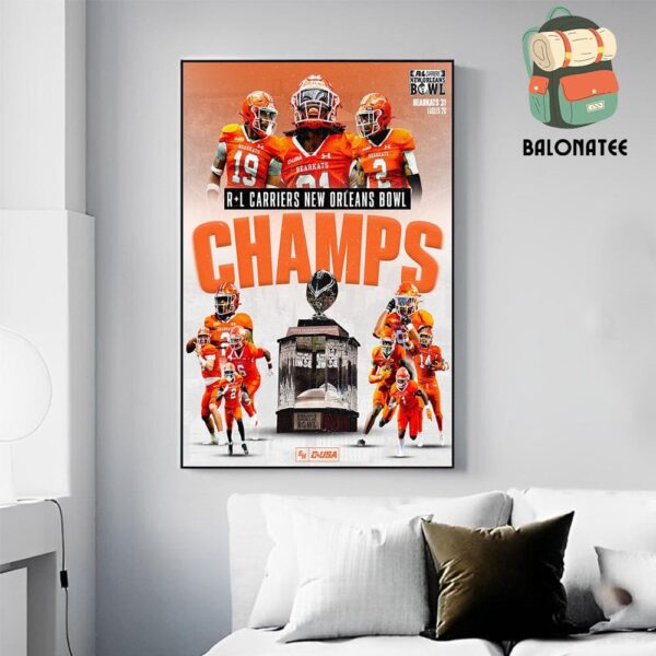 Sam Houston Bearkats Football Is 2024 New Orleans Bowl Champs College Football Wall Decor Poster Canvas