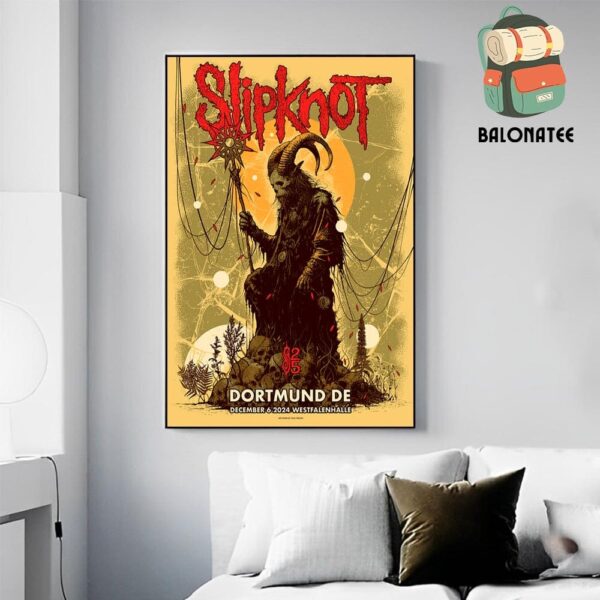 Slipknot 25th Anniversary Tour 2024 Tour Dortmund Poster Merchandise Limited Wall Decor Poster Canvas