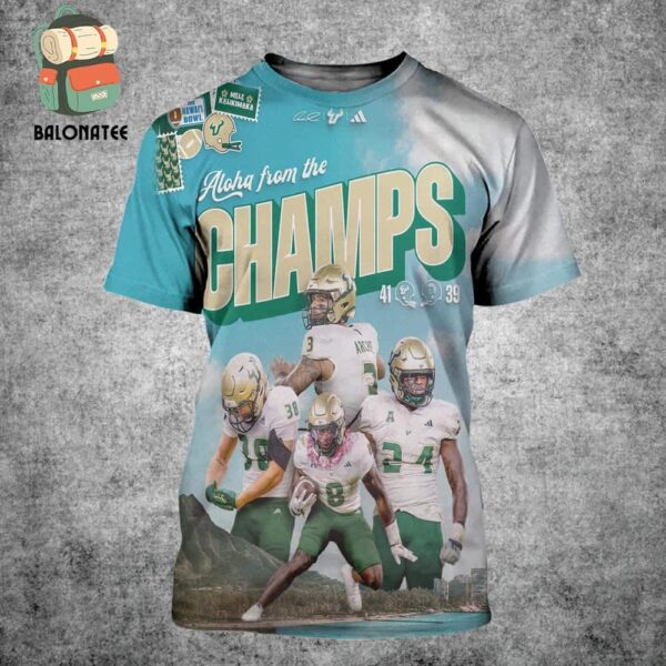 South Florida Bulls The 2024 Hawaii Bowl Champions All Over Print Shirt