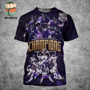 Baltimore Ravens Back To Back AFC North Champions 2023-2024 Conquered The North All Over Print Shirt