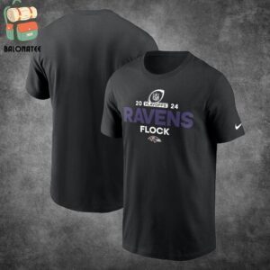 Baltimore Ravens Nike Raven Flocks 2024 NFL Playoffs Merchandise Limited Classic T-Shirt