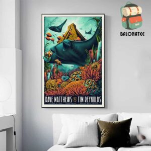 Dave Matthews Band And Tim Reynolds Artwork Event Poster For Show At Moon Palace Riviera Maya Mexico On Januray 26th 2025 Wall Decor Poster Canvas