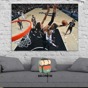 Ja Morant Crazy Poster Dunk On Wemby One Of The Greatest Dunk You’ll Ever See NBA Season 2024-2025 Wall Decor Poster Canvas