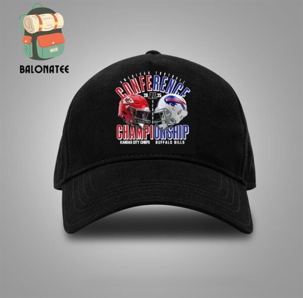 Kansas City Chiefs Vs Buffalo Bills AFC Conference Championship 2024 Dueling Helmet Snapback Classic Hat Cap