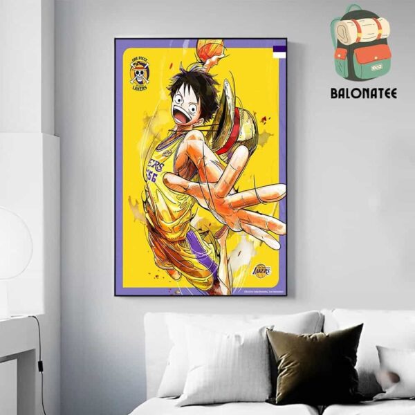 Los Angeles Lakers x One Piece Poster Special For One Piece Night On February 28th 2025 Wall Decor Poster Canvas