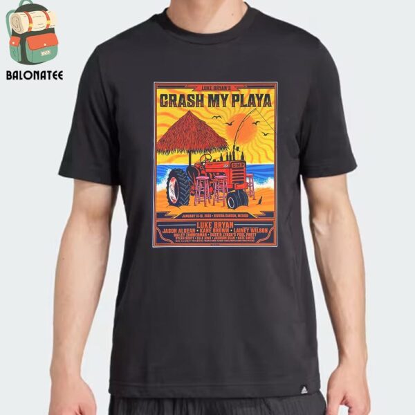 Luke Bryan Event Poster For His Crash My Playa Show At Riveria Cancun Mexico On January 15-18 2025 Classic T-Shirt