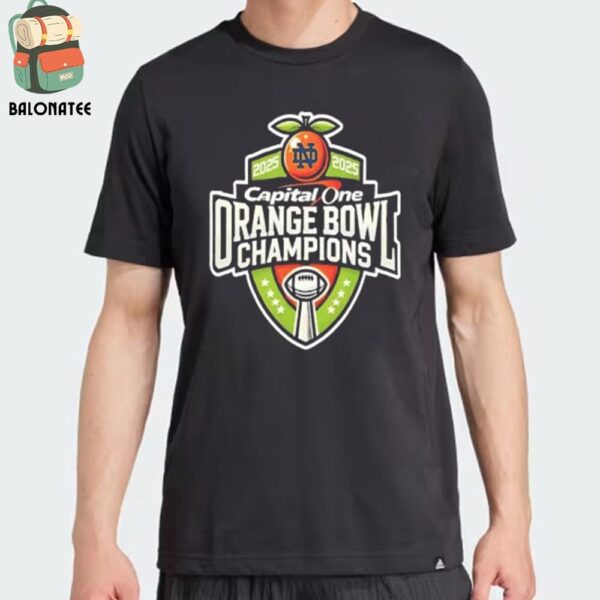 Notre Dame Fighting Irish Capital One Orange Bowl College Football Playoff Semifinal Champions NCAA Bowl Games Season 2024-2025 Logo Classic T-Shirt