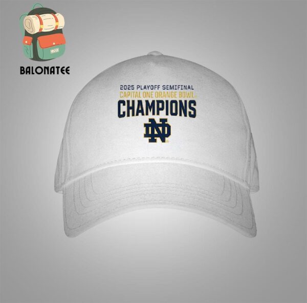 Notre Dame Fighting Irish College Football Playoff 2025 Orange Bowl Champions Huddle Up Snapback Classic Hat Cap