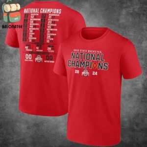 Ohio State Buckeyes College Football Playoff 2024 National Champions Schedule Two Sides Classic T-Shirt