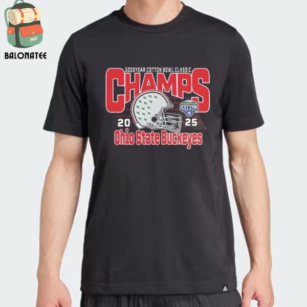 Ohio State Buckeyes Football Are Goodyear Cotton Bowl Classic Champions 2025 Helmet Classic T-Shirt