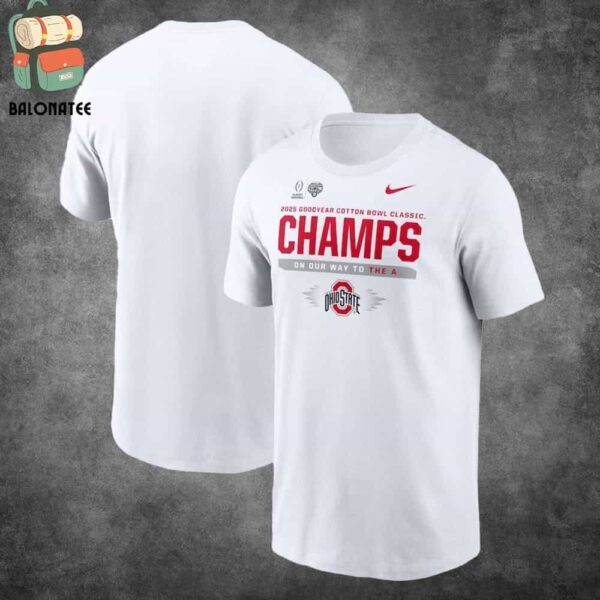 Ohio State Buckeyes Nike College Football Playoff 2025 Cotton Bowl Champions Locker Room Classic T-Shirt