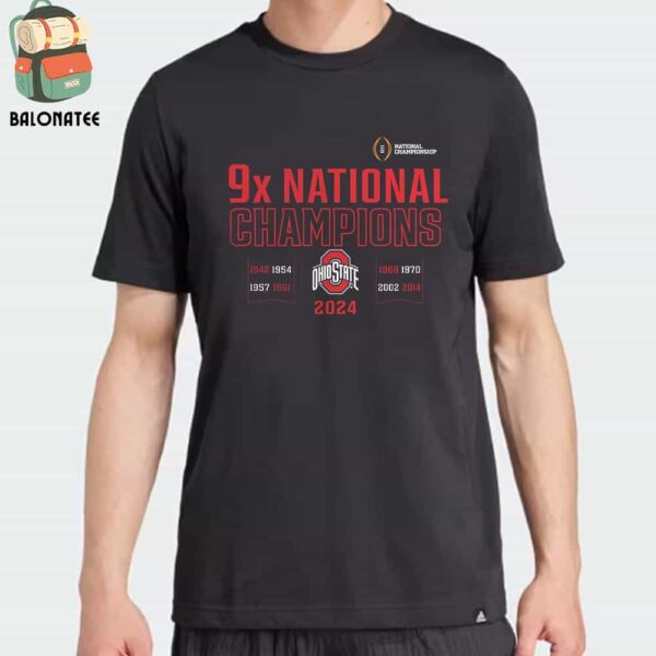 Ohio State Buckeyes Nine-Time Football National Champions Stellar Classic T-Shirt