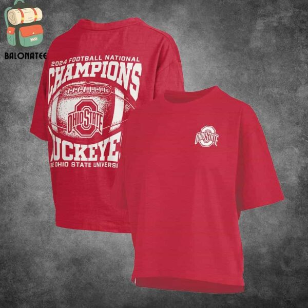 Ohio State Buckeyes Pressbox College Football Playoff 2024 National Champions Motley Two Sides Classic T-Shirt