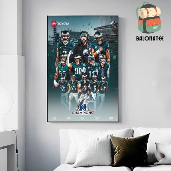 Philadelphia Eagles Is The NFC Champions 2024 Super Bowl LIX NFL 2024-2025 Wall Decor Poster Canvas