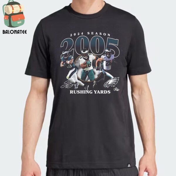 Philadelphia Eagles Saquon Barkley Black 2000 Yards 2024 Season Merchandise Limited Classic T-Shirt