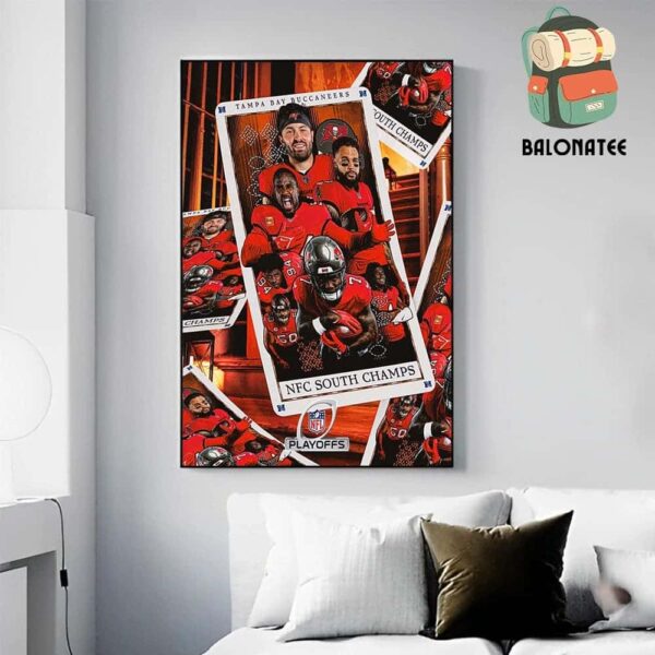 Tampa Bay Buccaneers Are The Kings Of The NFC South Champions NFL Season 2024-2025 Wall Decor Poster Canvas