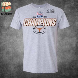 Texas Longhorns 2025 Chick-Fil-A Peach Bowl Champions Grey Tee Merchandise Limited Classic T-Shirt