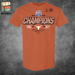 Texas Longhorns 2025 Chick-Fil-A Peach Bowl Champions Score Tee Merchandise Limited Classic T-Shirt