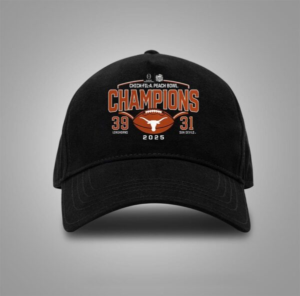 Texas Longhorns 2025 College Football Playoff Peach Bowl Champions Victory Ahead Snapback Classic Hat Cap