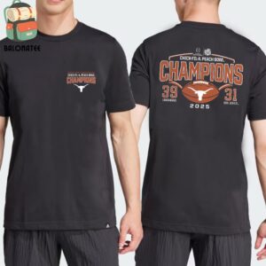 Texas Longhorns College Football Playoff 2025 Peach Bowl Champions Victory Ahead Two Sides Classic T-Shirt