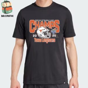 Texas Longhorns Football Are Goodyear Cotton Bowl Classic Champions 2025 Helmet Classic T-Shirt