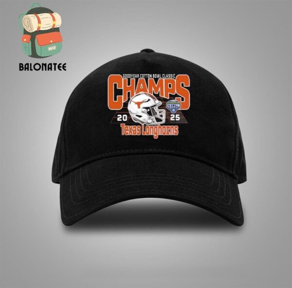 Texas Longhorns Football Are Goodyear Cotton Bowl Classic Champions 2025 Helmet Snapback Classic Hat Cap