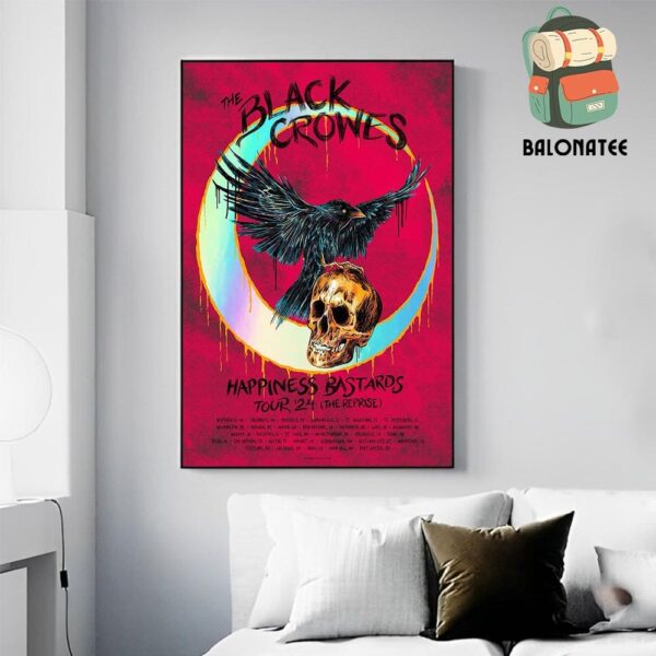 The Black Crowes Artwork Night Version Poster Happiness Bastards Tour 2024 The Reprise Wall Decor Poster Canvas