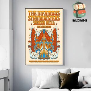 The Infamous Stringdusters Artwork Poster  At Misson Ballroom Denver CO On January 11th 2025 Wall Decor Poster Canvas