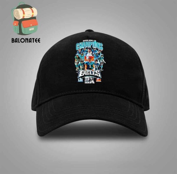 2X Super Bowl LIX Champions 2025 Philadelphia Eagles Snapback Classic Hat Cap