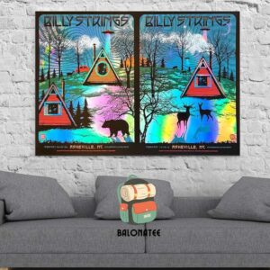 Billy Strings Combined Rainbow Edition Poster For Shows At Asheville NC On February 6-8 And 14-16 2025 Wall Decor Poster Canvas