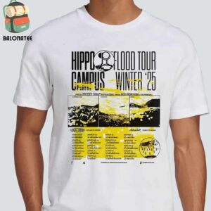 Hippo Campus Poster For Flood Tour Winter 2025 Dates And Places List Classic T-Shirt