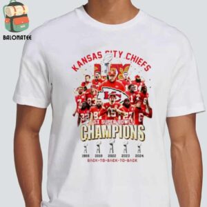 Kansas City Chiefs 5x Super Bowl Champions Back To Back 2025 Classic T-Shirt