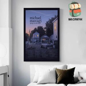 Michael Marcagi Official Tour And Poster Art For Spring Tour Start On February 11th 2025 Wall Decor Poster Canvas