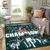 Philadelphia Eagles Super Bowl LIX Champions Team Logo Outdoor Indoor Rug Carpet