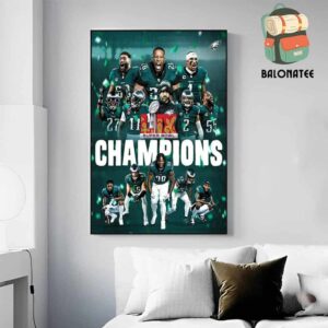 Philadelphia Eagles Are Super Bowl LIX 2025 Champions This One’s For Philly Wall Decor Poster Canvas